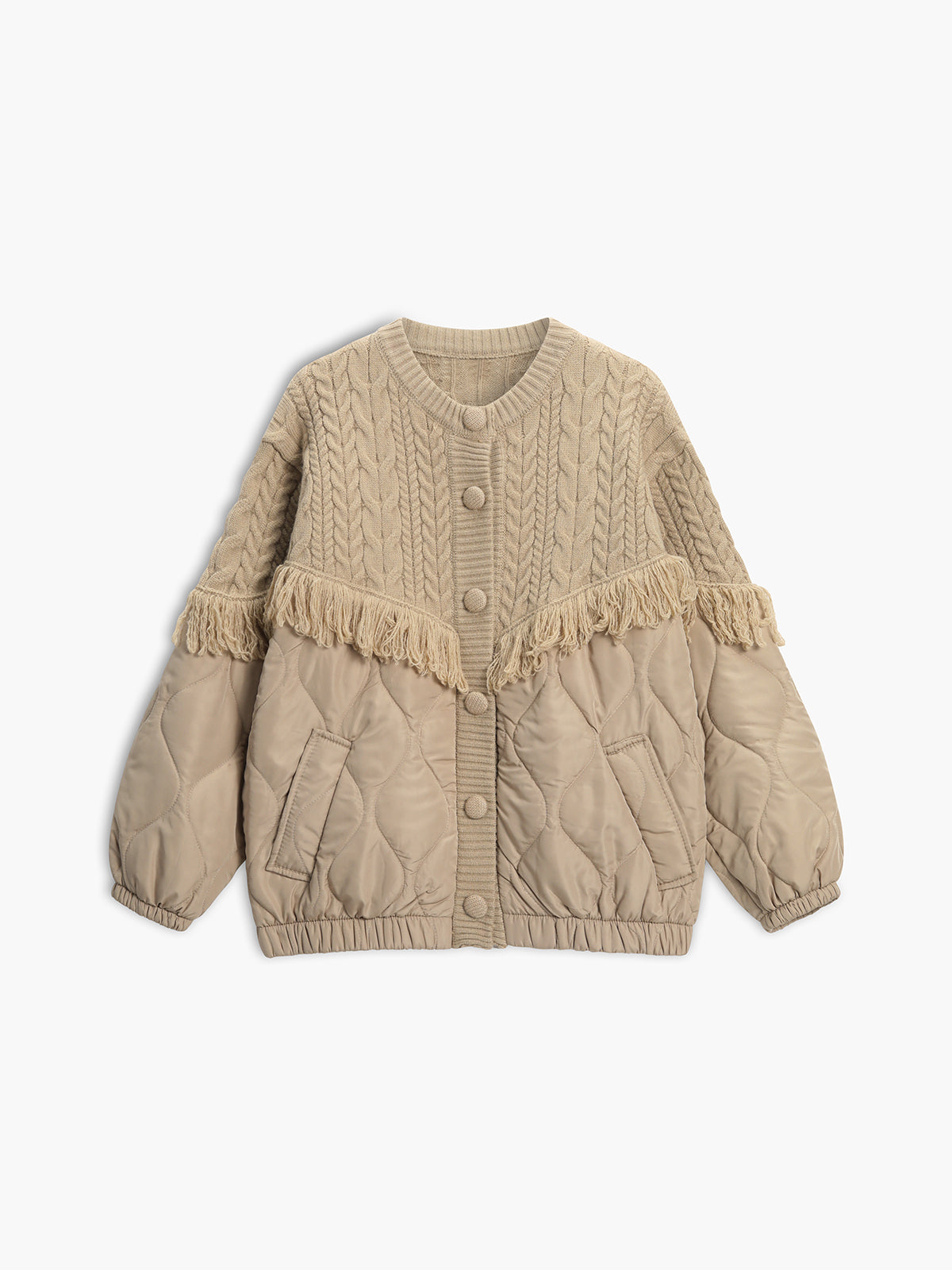 Bases™ | Quilted Sweater Jacket in Patchwork