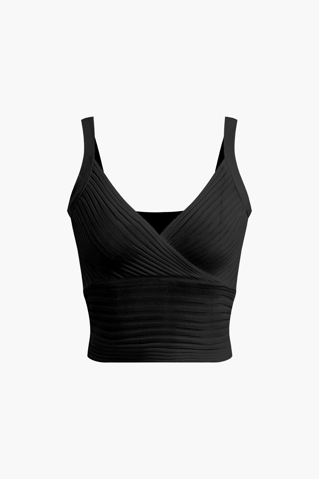 Bases™ | Cropped Ribbed Cross-Neck Top