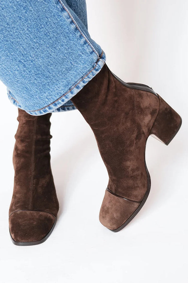 Luna | Square Toe Heeled Boots