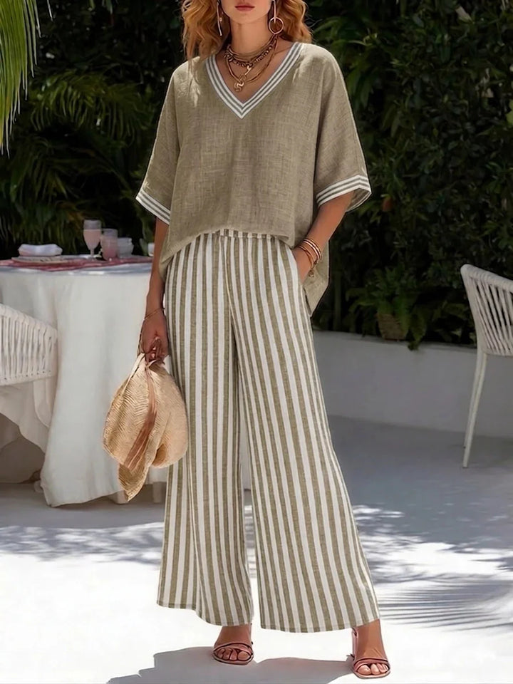 Sienna | Relaxed Striped Linen Two-Piece Set
