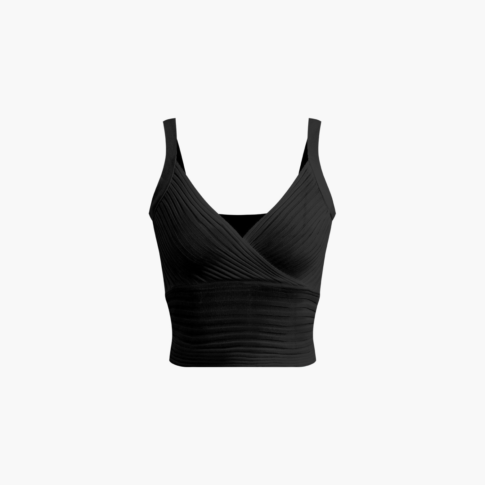 Bases™ | Pleated V-Neck Crop Top