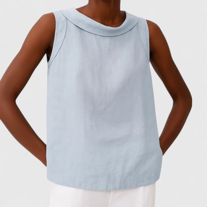 Jamie | Elegant Top with Roll Collar