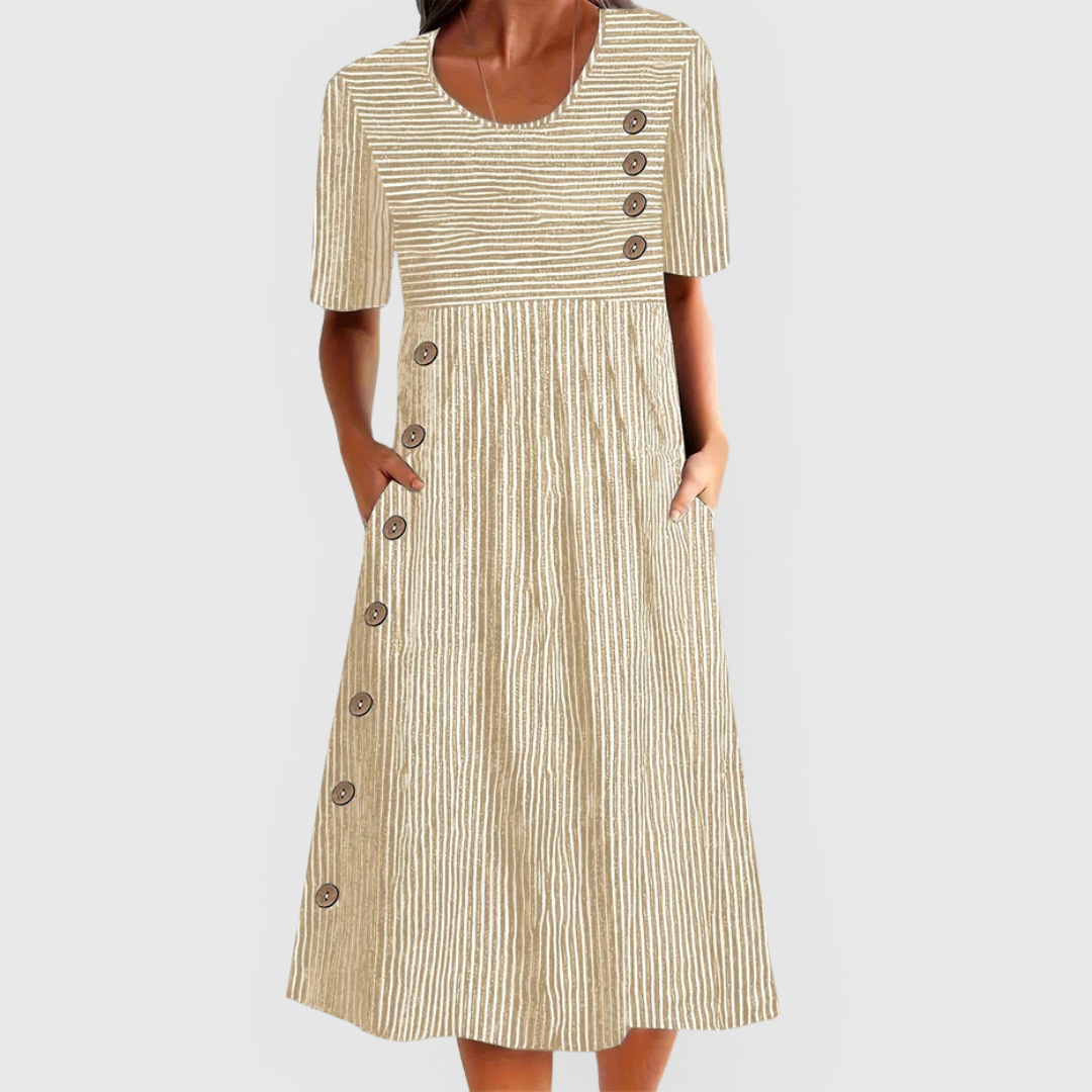 Jamie | Striped Midi Dress.