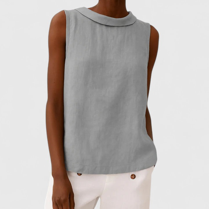 Jamie | Elegant Top with Roll Collar