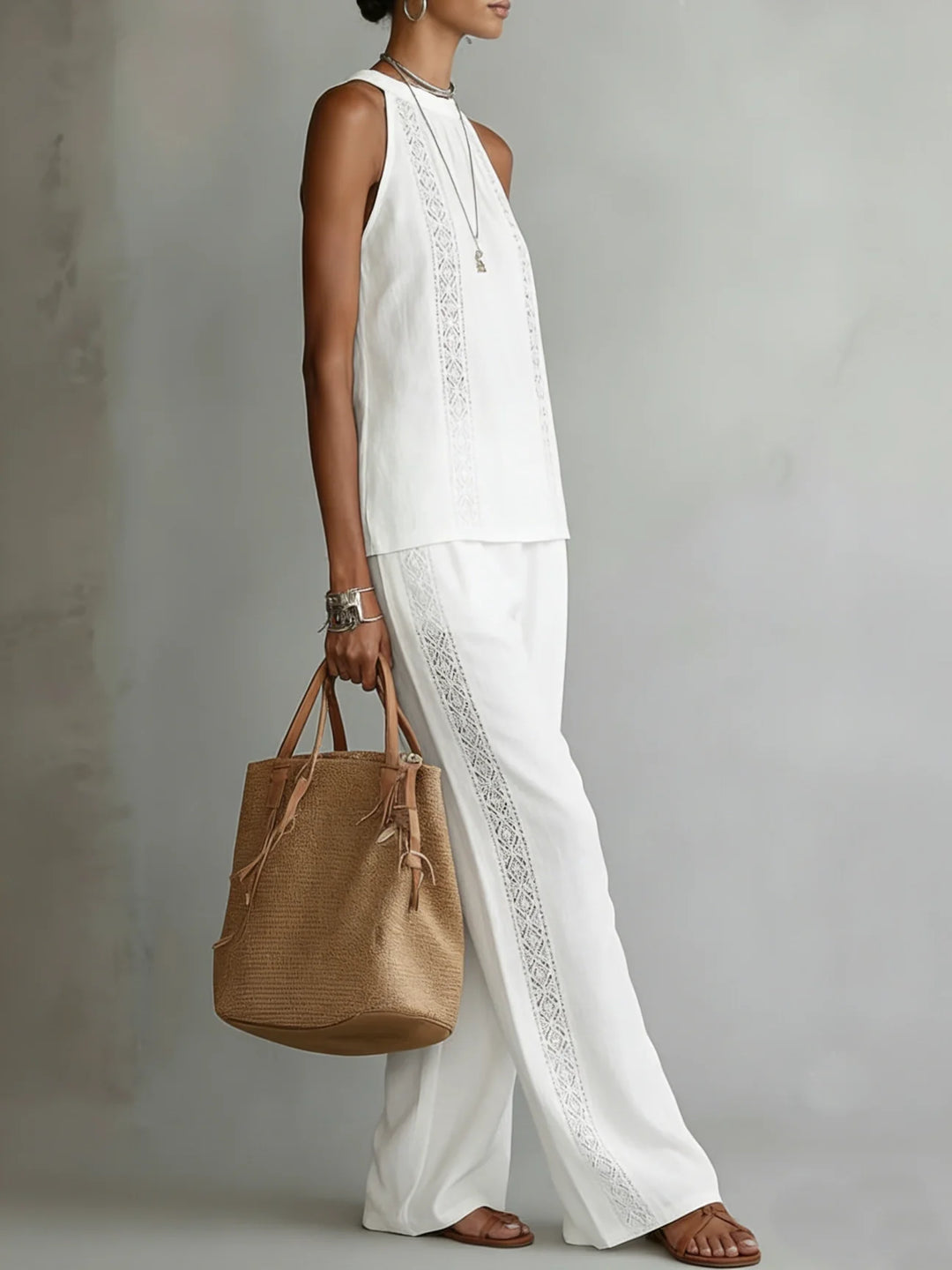 Camilla | Elegant Halter Linen Two-Piece Set