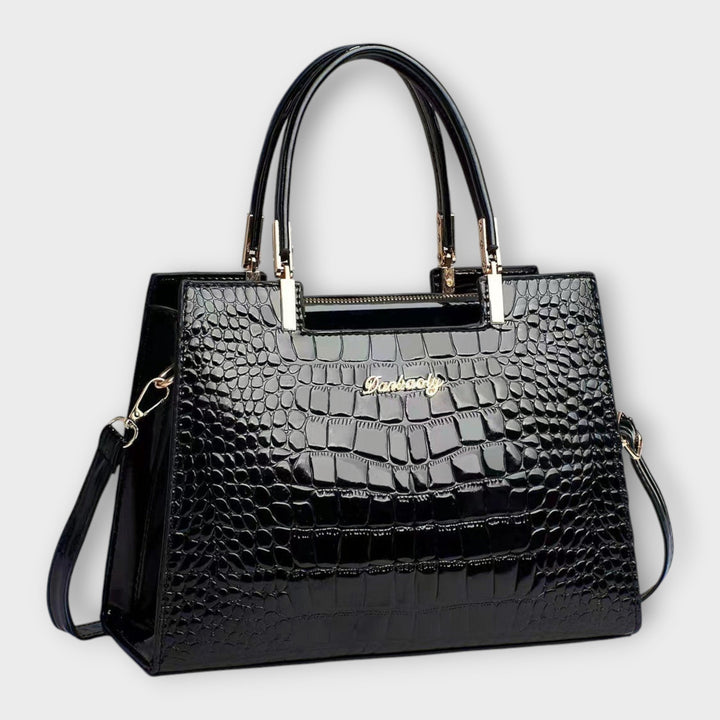 Jamie | Glossy Crocodile Pattern Handbag
