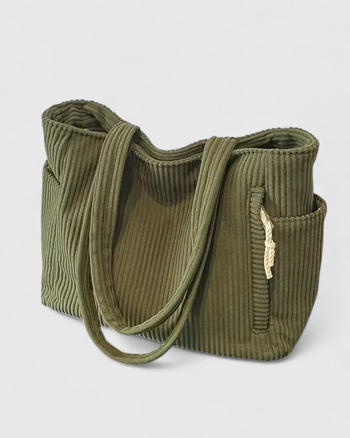 Jamie | Luxurious Ribbed Tote Bag with Cord Detail