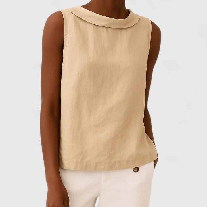 Jamie | Elegant Top with Roll Collar