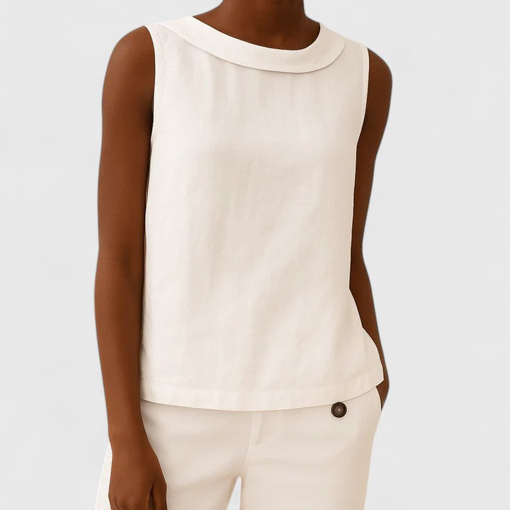 Jamie | Elegant Top with Roll Collar
