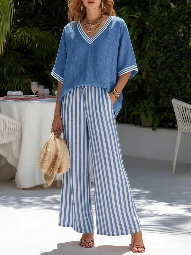 Sienna | Relaxed Striped Linen Two-Piece Set