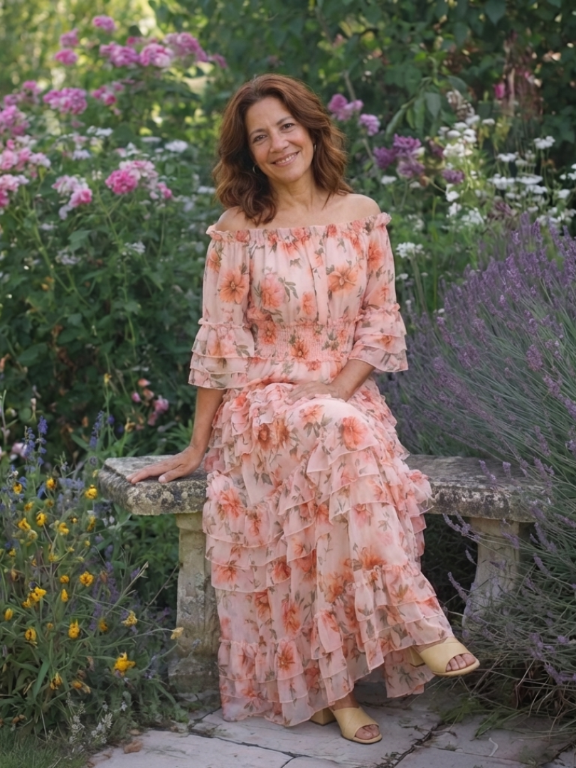 Rosalie | Off Shoulder Floral Ruffle Tiered Maxi Dress