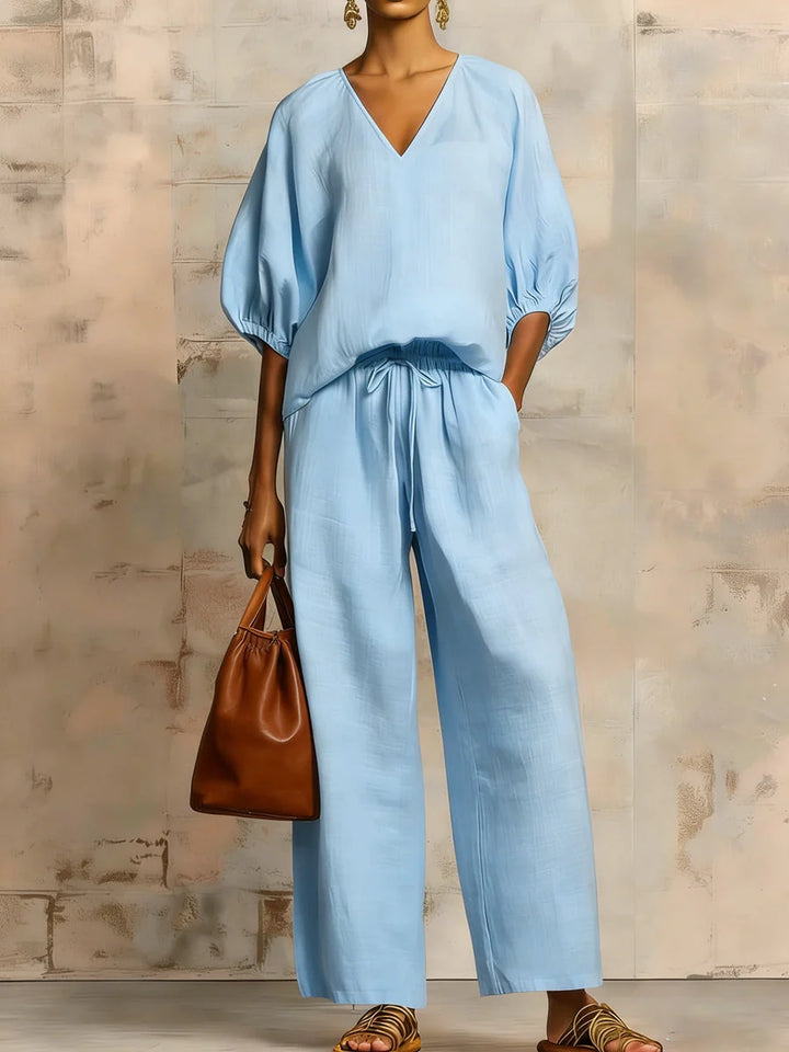 Valencia | Elegant Relaxed Linen Two-Piece Set