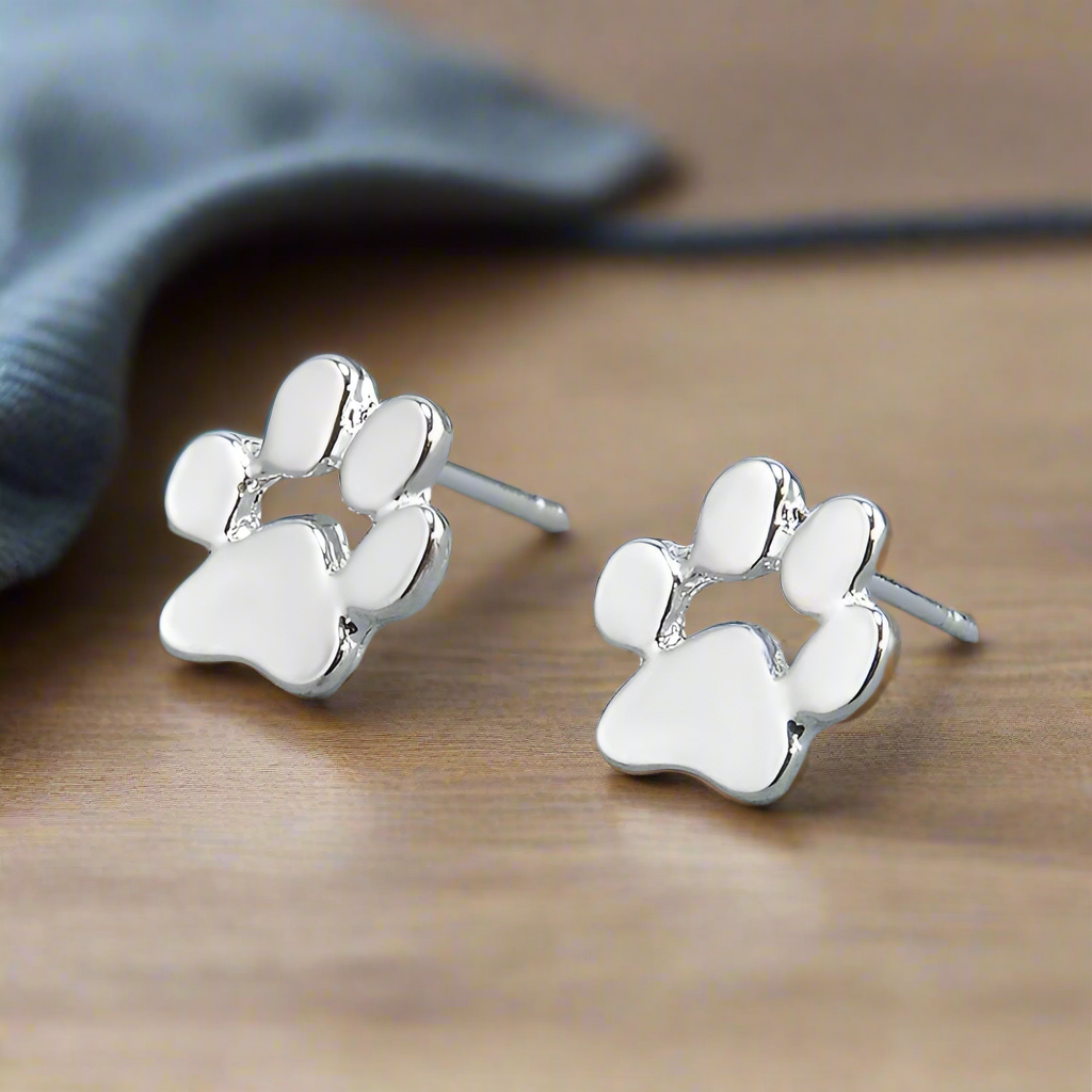 Hypoallergenic Paw Print Earrings