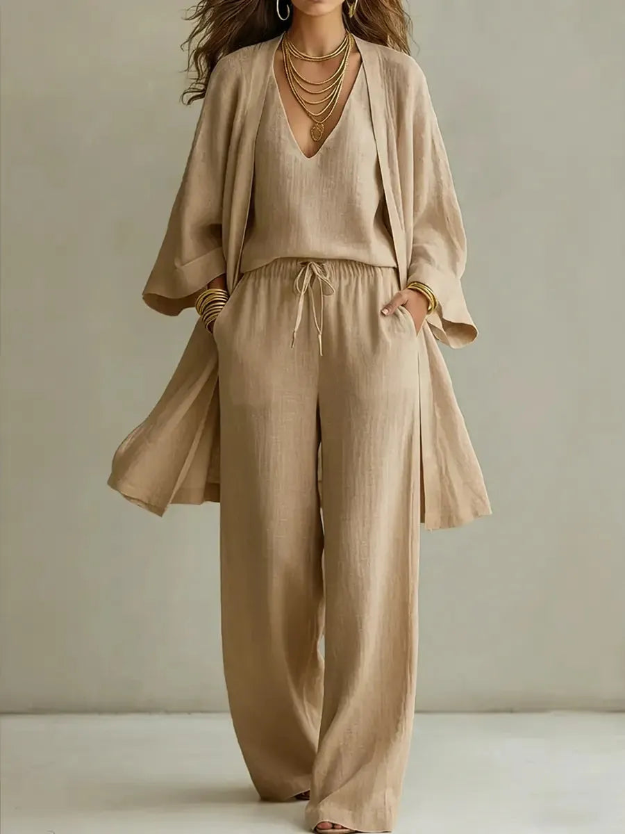 Elara | Effortless Linen-Cotton Three-Piece Set