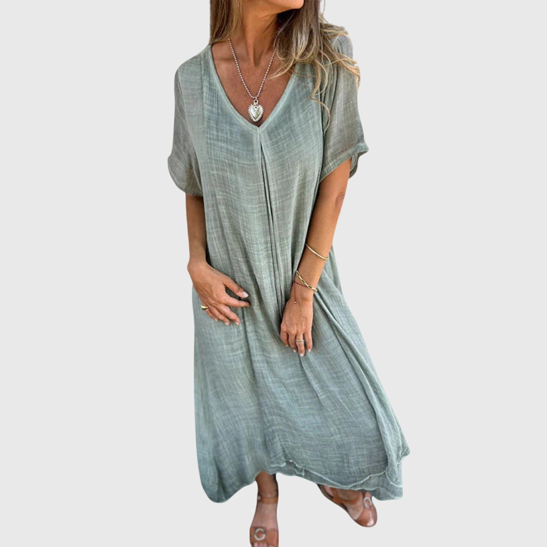 Jamie | Elegant Lightweight V-Neck Dress