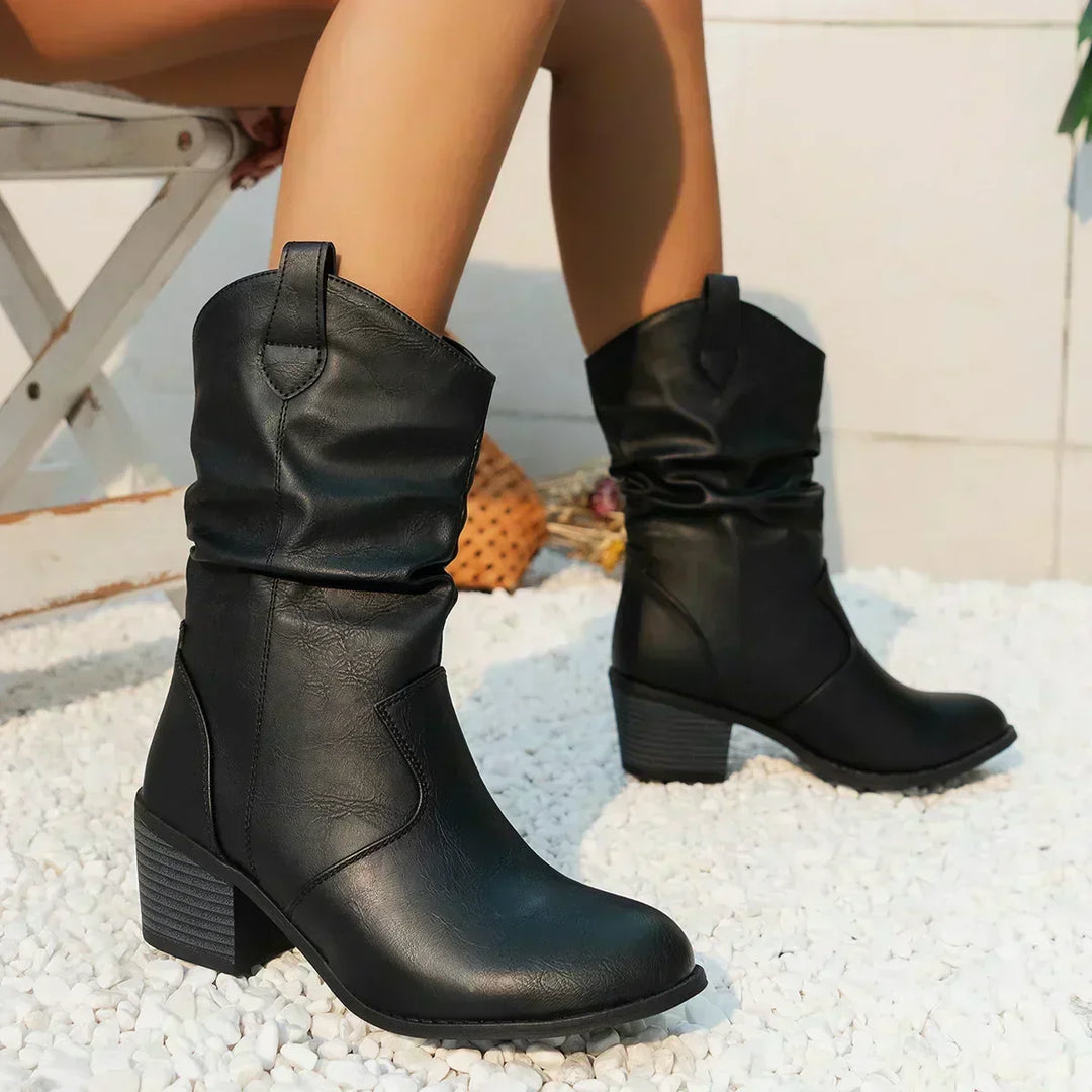 Olivia | Classic Mid-Calf Western Boots