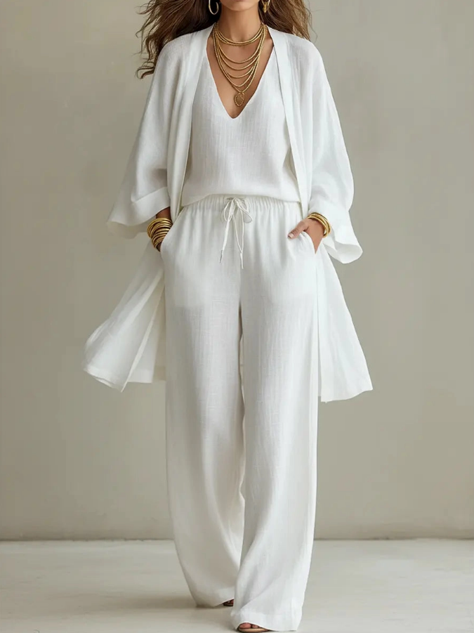 Elara | Effortless Linen-Cotton Three-Piece Set