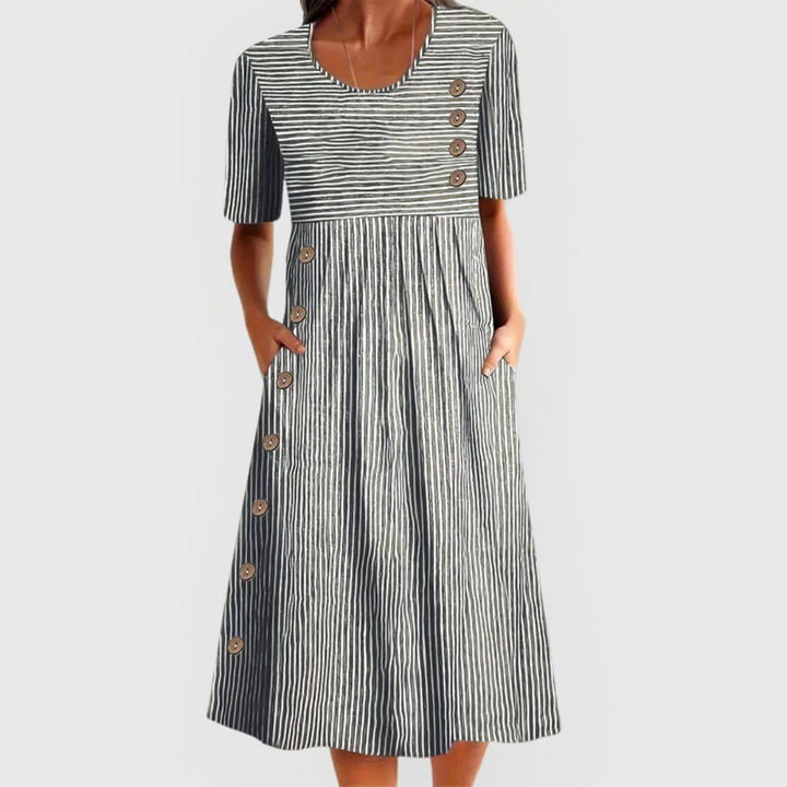 Jamie | Striped Midi Dress.