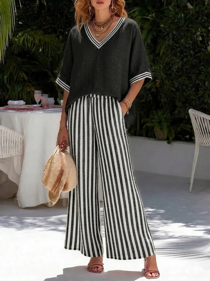 Sienna | Relaxed Striped Linen Two-Piece Set