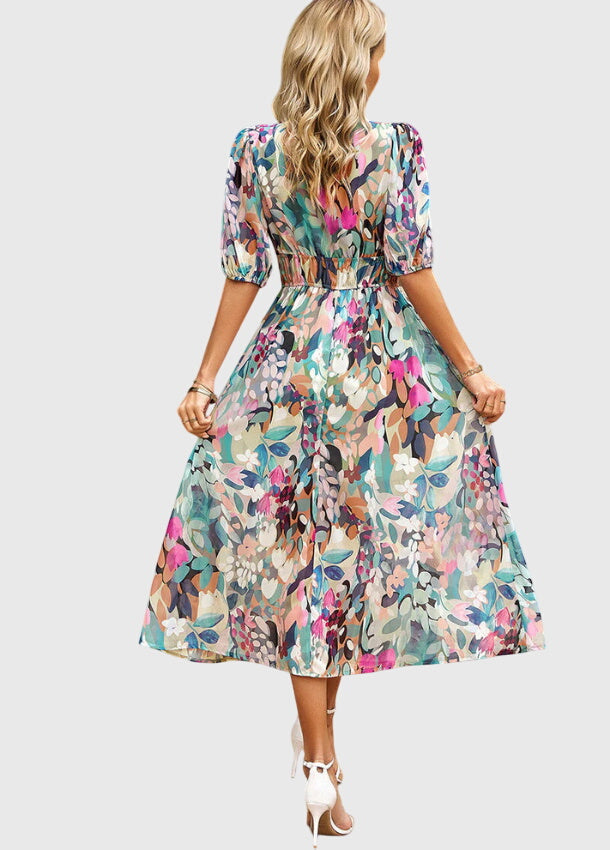 Jamie | Flattering Floral Midi Dress
