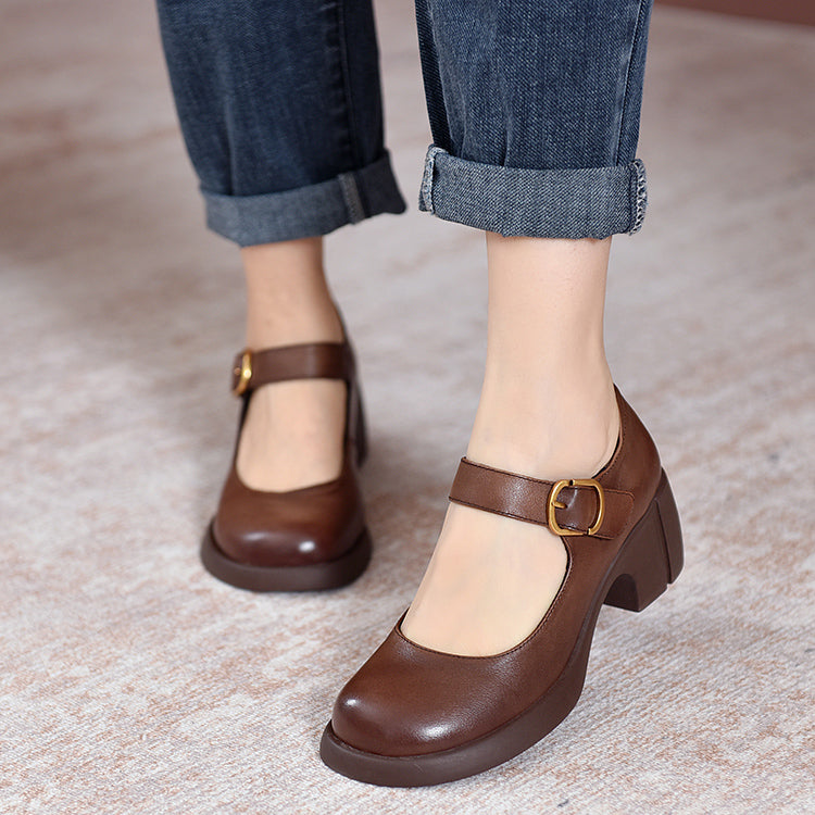 Jamie | Agnes Leather Mary Janes.