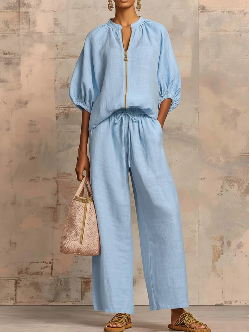 Amélie | Effortless Linen Zip Two-Piece Set
