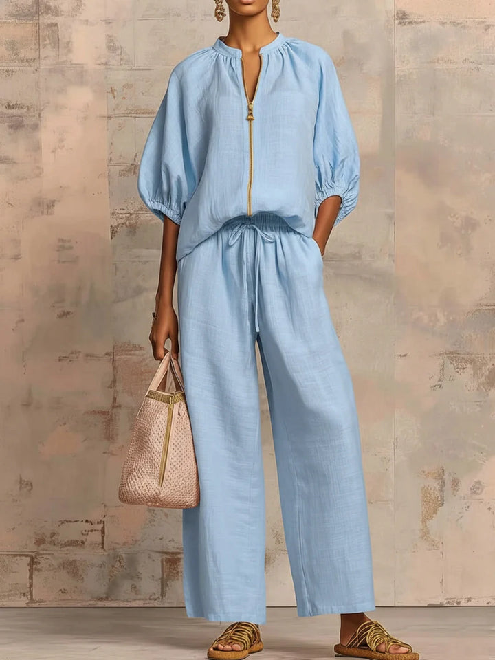Amélie | Effortless Linen Zip Two-Piece Set