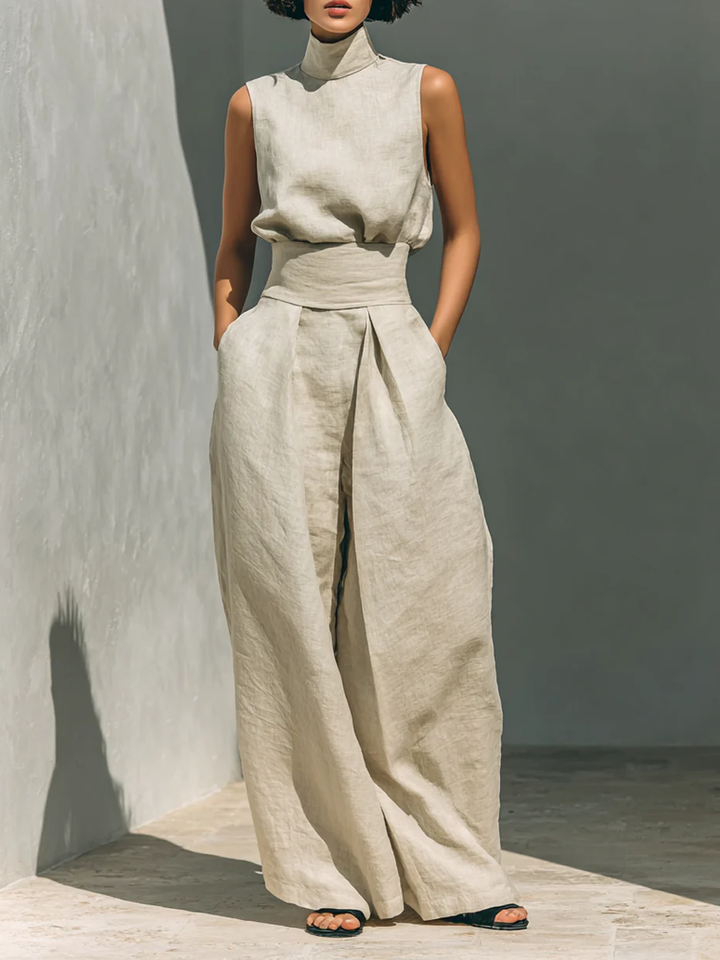 Ariana | Elegant Linen Wide-Leg Set