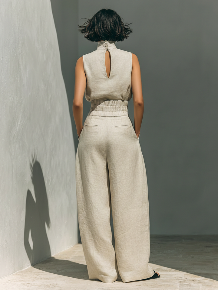 Ariana | Elegant Linen Wide-Leg Set