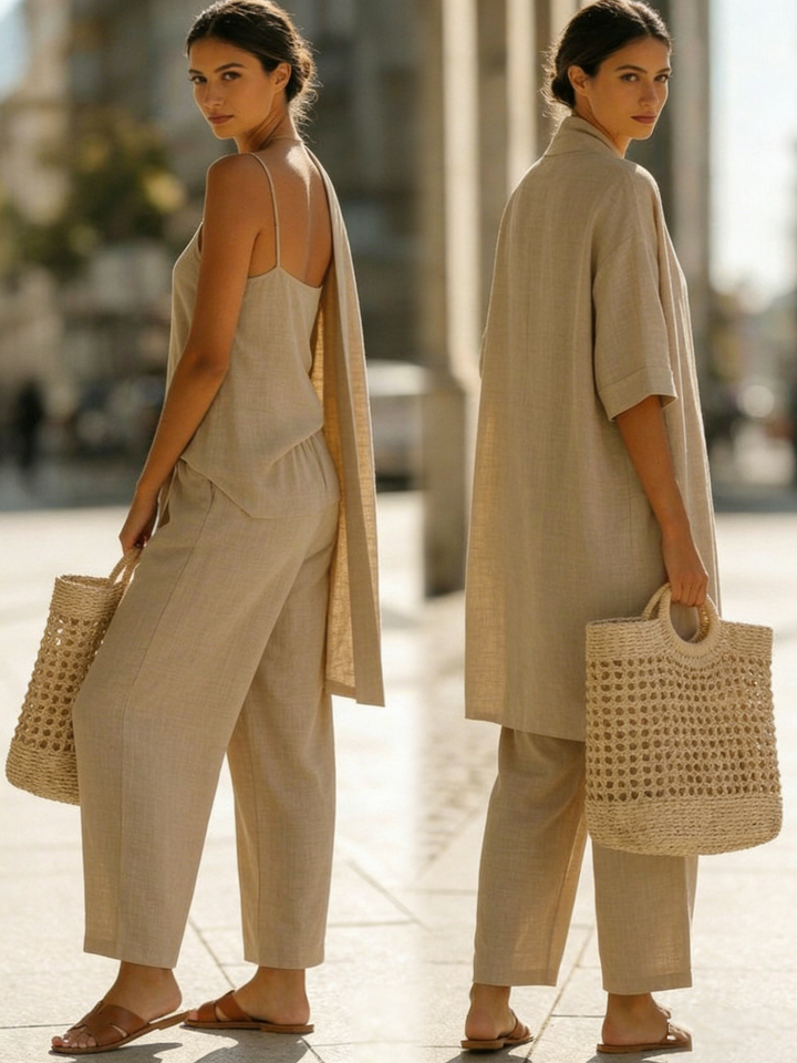 Isa | Effortless Linen-Cotton Three-Piece Set