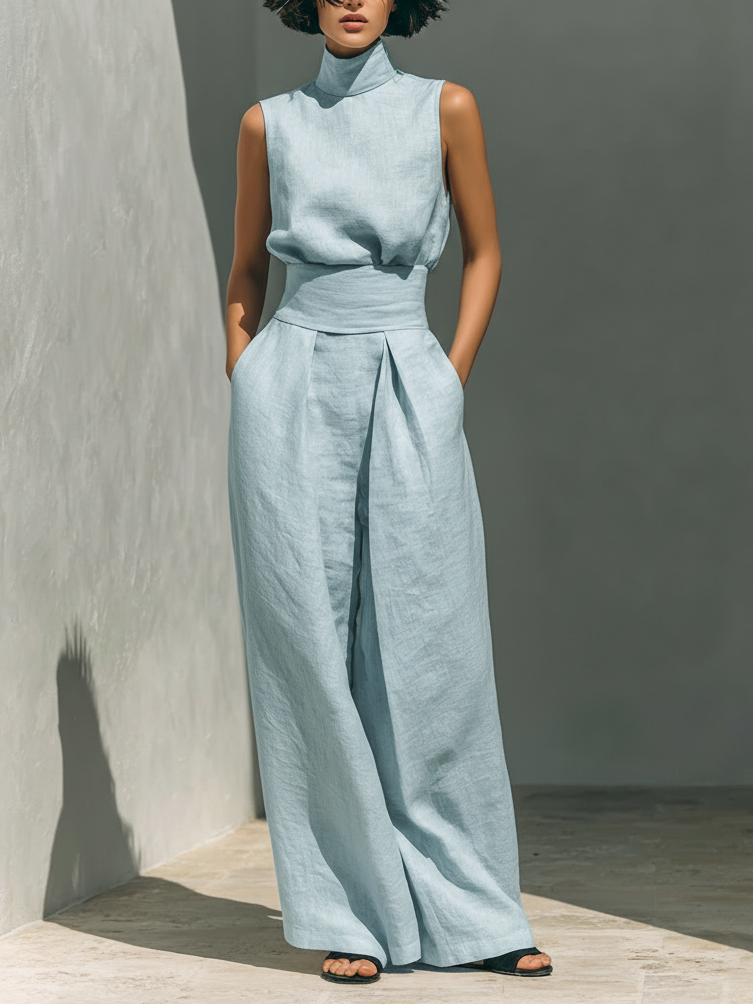 Ariana | Elegant Linen Wide-Leg Set