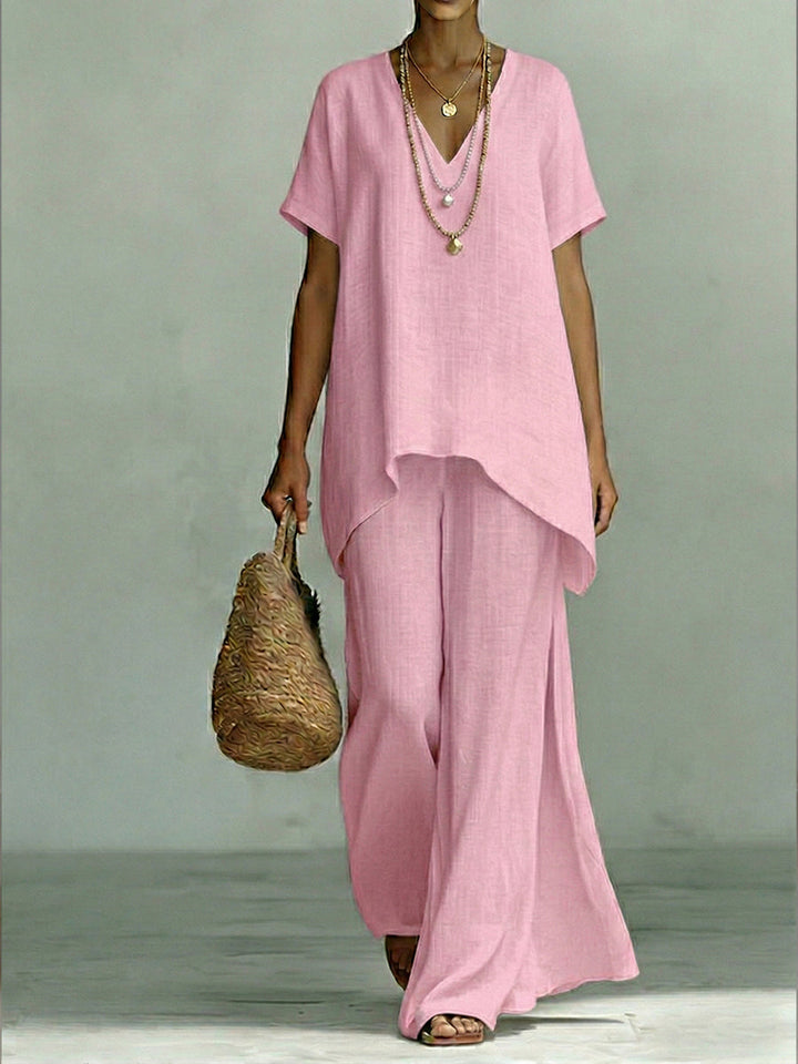 Elenia | Elegant Linen-Cotton Two-Piece Set