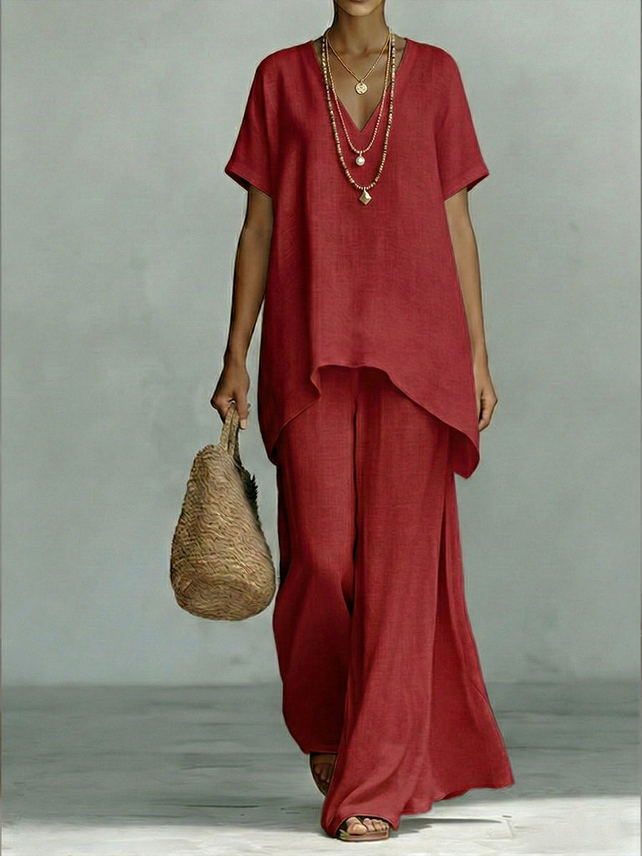 Elenia | Elegant Linen-Cotton Two-Piece Set